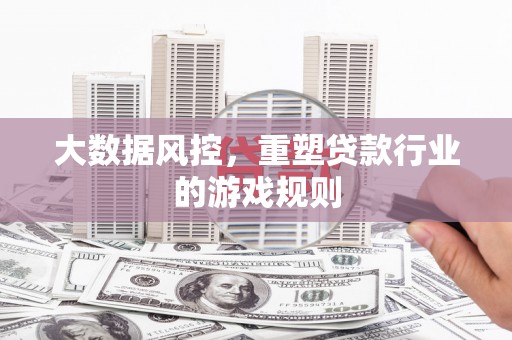 塘厦大数据风控，重塑贷款行业的游戏规则