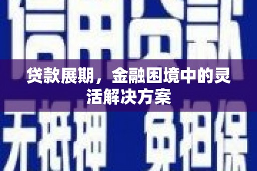 塘厦贷款展期，金融困境中的灵活解决方案