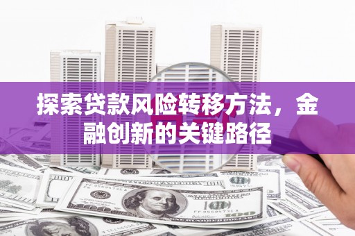 塘厦探索贷款风险转移方法，金融创新的关键路径