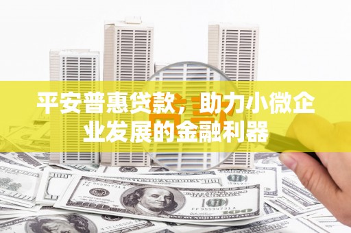 塘厦平安普惠贷款，助力小微企业发展的金融利器