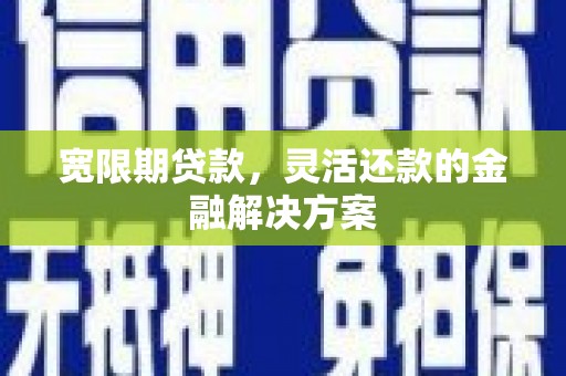 塘厦宽限期贷款，灵活还款的金融解决方案