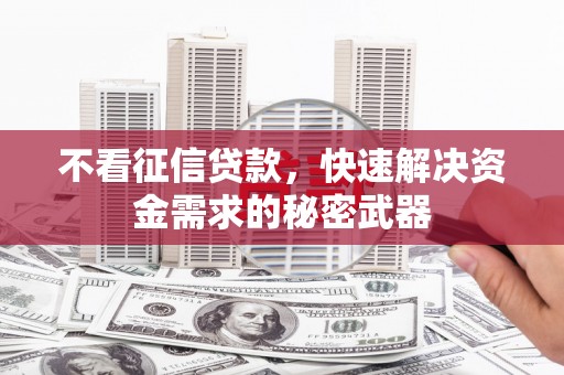 塘厦不看征信贷款，快速解决资金需求的秘密武器