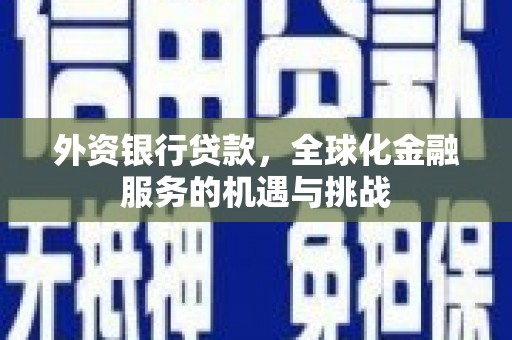 塘厦外资银行贷款，全球化金融服务的机遇与挑战