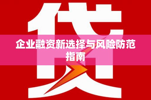 塘厦企业融资新选择与风险防范指南